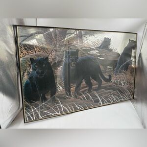 Vintage Michel Matherly picture mirror art sign.